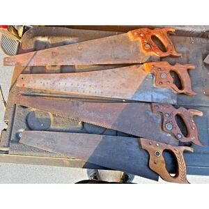 Lot of 4 Vintage Handsaws‎ – Richardson, Harpran, Keystone, Warranted Superior